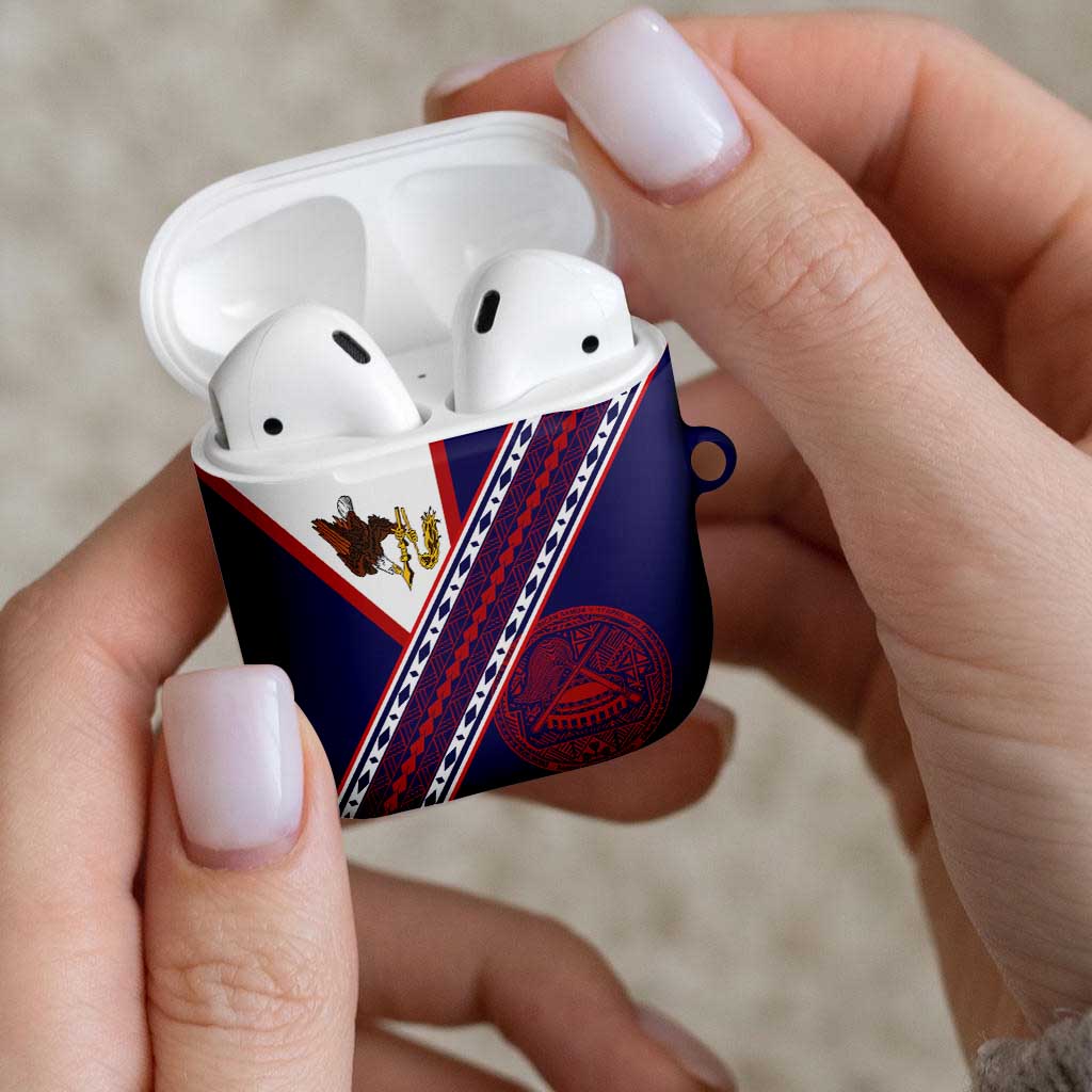 American Samoa Flag Day AirPods Case Polynesian Tribal Tattoo Eagle Art LT19 - Polynesian Pride