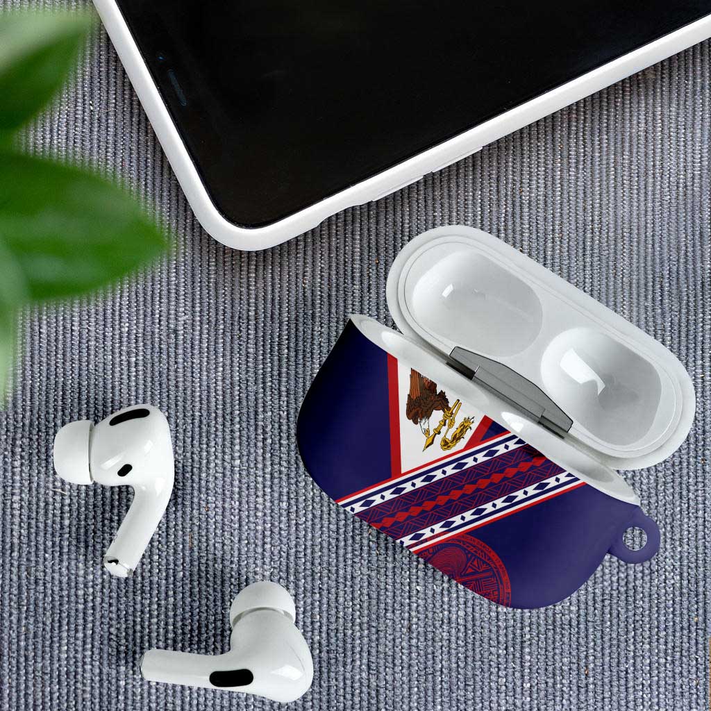 American Samoa Flag Day AirPods Case Polynesian Tribal Tattoo Eagle Art LT19 - Polynesian Pride