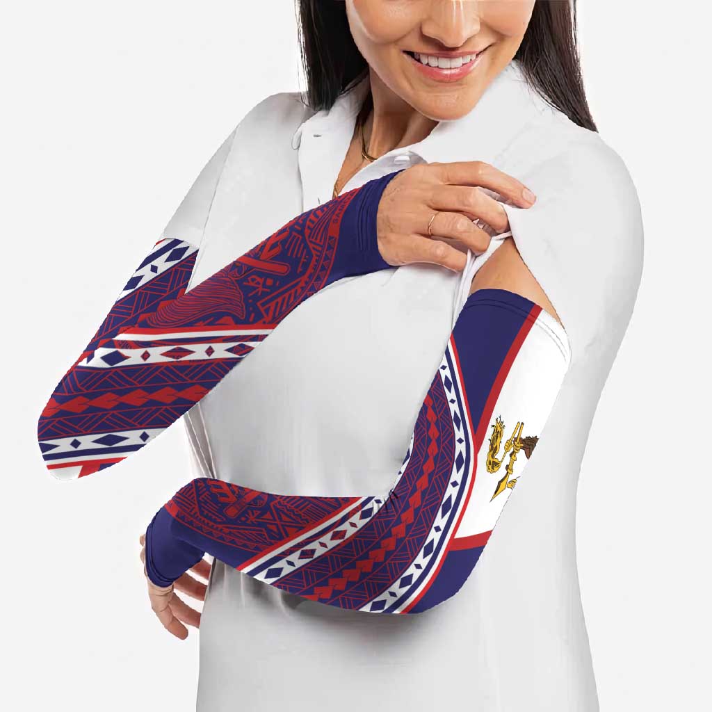 American Samoa Flag Day Arm Sleeves Polynesian Tribal Tattoo Eagle Art LT19 - Polynesian Pride