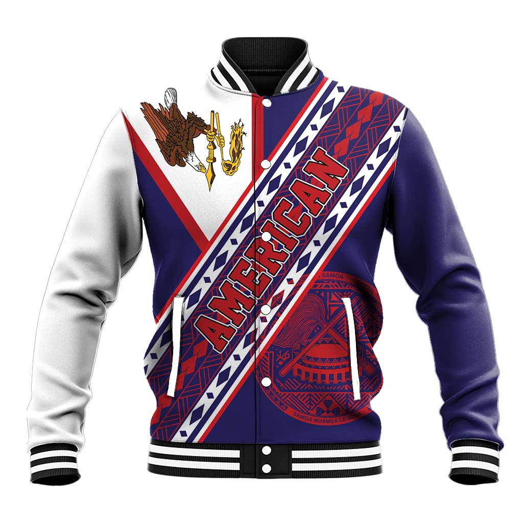 American Samoa Flag Day Baseball Jacket Polynesian Tribal Tattoo Eagle Art LT19 Unisex Navy - Polynesian Pride