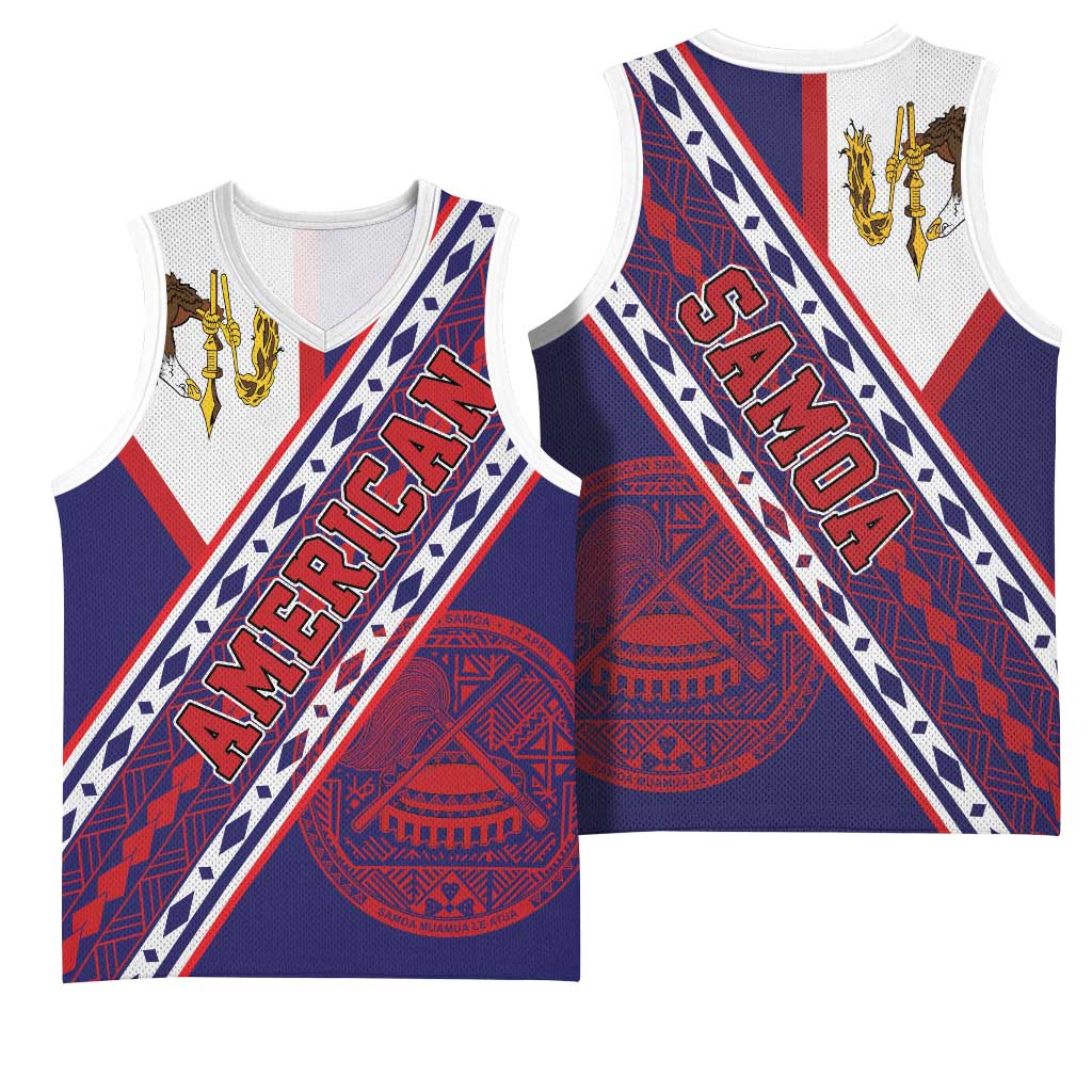 American Samoa Flag Day Basketball Jersey Polynesian Tribal Tattoo Eagle Art