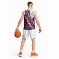 American Samoa Flag Day Basketball Jersey Polynesian Tribal Tattoo Eagle Art