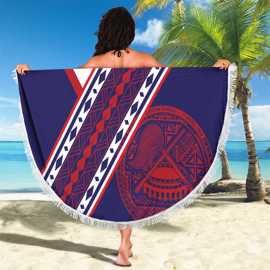 American Samoa Flag Day Beach Blanket Polynesian Tribal Tattoo Eagle Art LT19 - Polynesian Pride