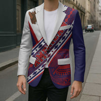 American Samoa Flag Day Blazer Polynesian Tribal Tattoo Eagle Art LT19 - Polynesian Pride