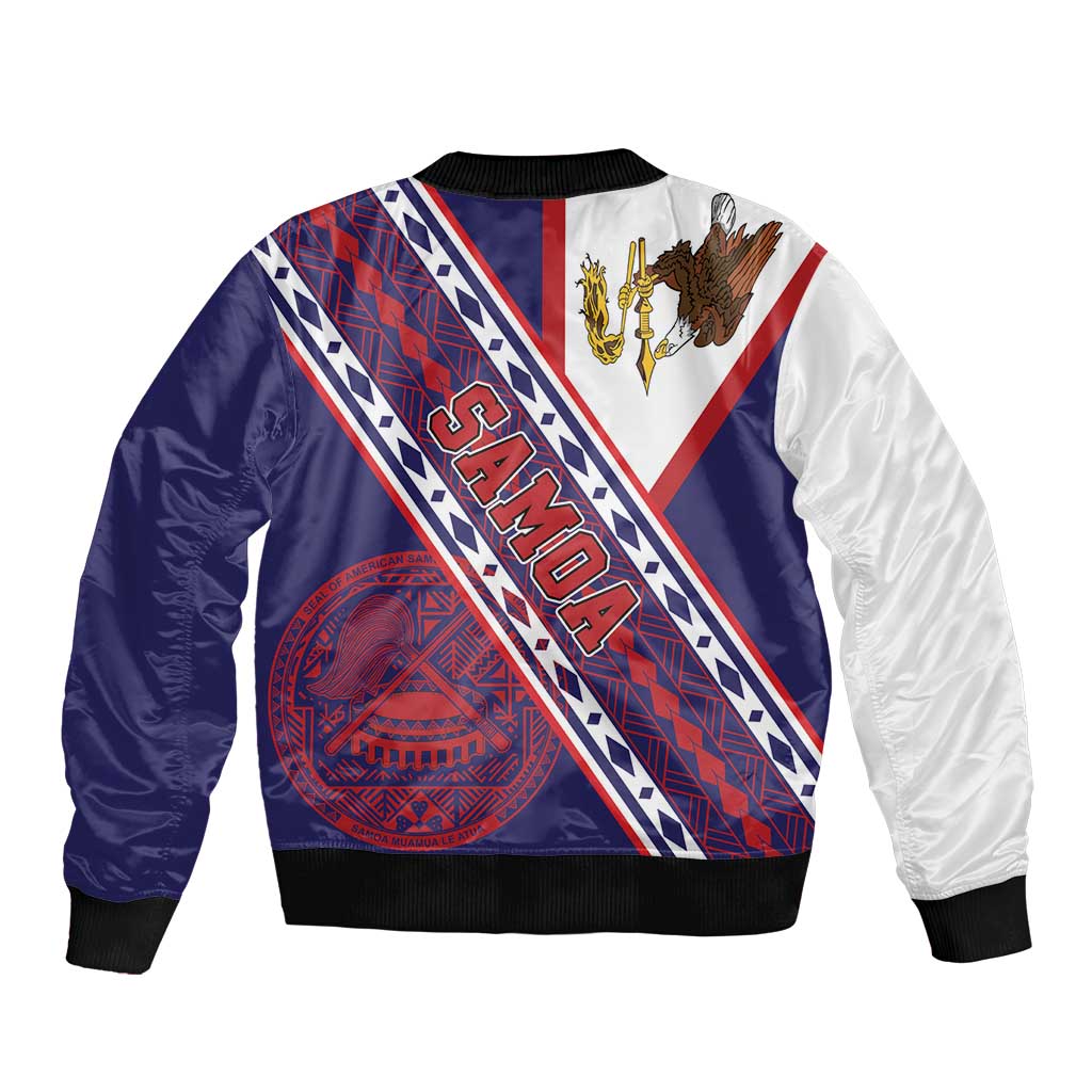 American Samoa Flag Day Bomber Jacket Polynesian Tribal Tattoo Eagle Art LT19 - Polynesian Pride