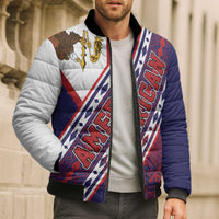 American Samoa Flag Day Bomber Puffer Jacket Polynesian Tribal Tattoo Eagle Art LT19 - Polynesian Pride