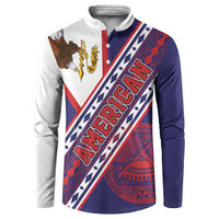 American Samoa Flag Day Button Sweatshirt Polynesian Tribal Tattoo Eagle Art LT19 Navy - Polynesian Pride