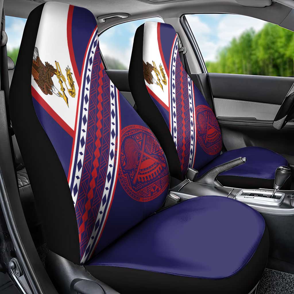 American Samoa Flag Day Car Seat Cover Polynesian Tribal Tattoo Eagle Art LT19 - Polynesian Pride