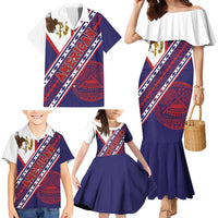 American Samoa Flag Day Family Matching Mermaid Dress and Hawaiian Shirt Polynesian Tribal Tattoo Eagle Art