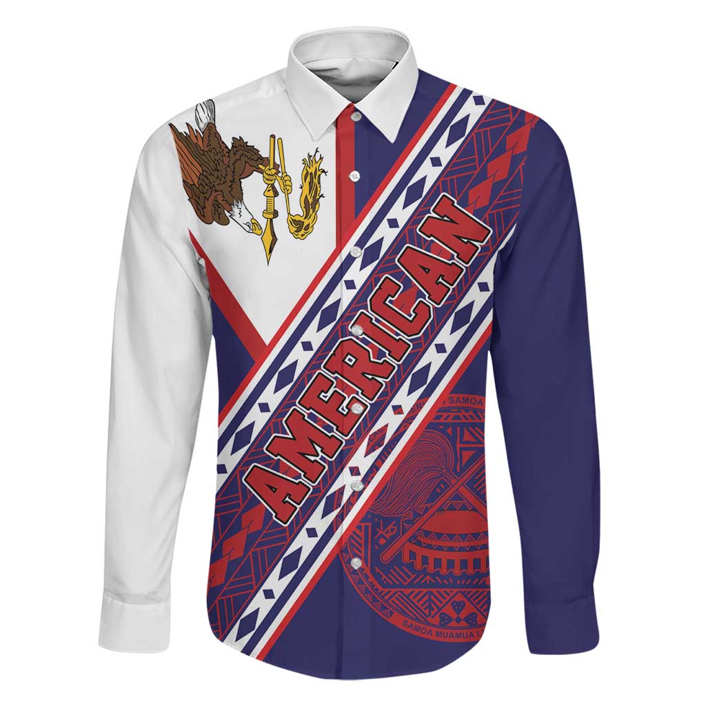 American Samoa Flag Day Family Matching Off Shoulder Maxi Dress and Hawaiian Shirt Polynesian Tribal Tattoo Eagle Art