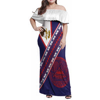 American Samoa Flag Day Family Matching Off Shoulder Maxi Dress and Hawaiian Shirt Polynesian Tribal Tattoo Eagle Art