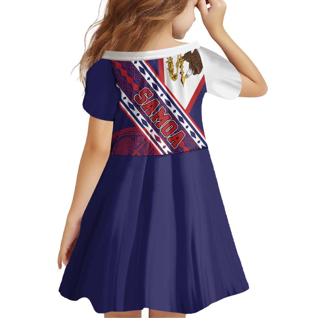 American Samoa Flag Day Family Matching Off Shoulder Short Dress and Hawaiian Shirt Polynesian Tribal Tattoo Eagle Art