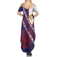 American Samoa Flag Day Family Matching Summer Maxi Dress and Hawaiian Shirt Polynesian Tribal Tattoo Eagle Art