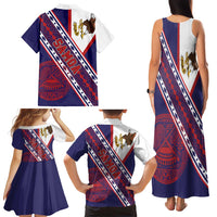 American Samoa Flag Day Family Matching Tank Maxi Dress and Hawaiian Shirt Polynesian Tribal Tattoo Eagle Art