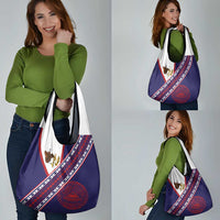 American Samoa Flag Day Grocery Bag Polynesian Tribal Tattoo Eagle Art LT19 - Polynesian Pride