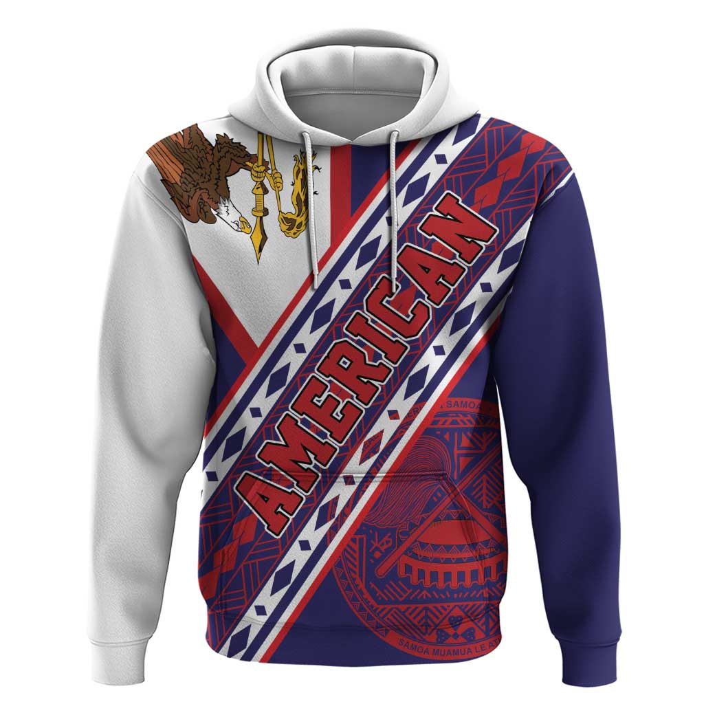 American Samoa Flag Day Hoodie Polynesian Tribal Tattoo Eagle Art LT19 Pullover Hoodie Navy - Polynesian Pride