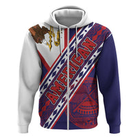 American Samoa Flag Day Hoodie Polynesian Tribal Tattoo Eagle Art LT19 Zip Hoodie Navy - Polynesian Pride