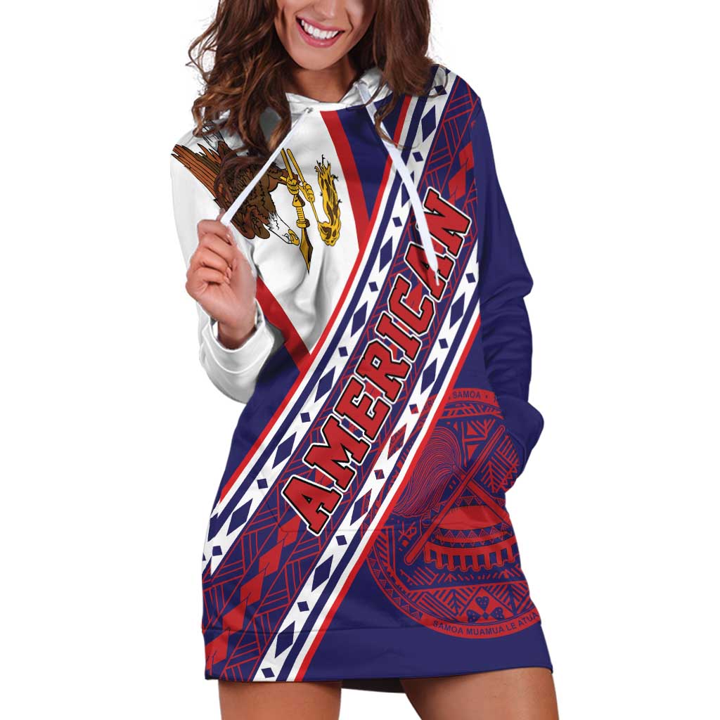 American Samoa Flag Day Hoodie Dress Polynesian Tribal Tattoo Eagle Art LT19 Navy - Polynesian Pride