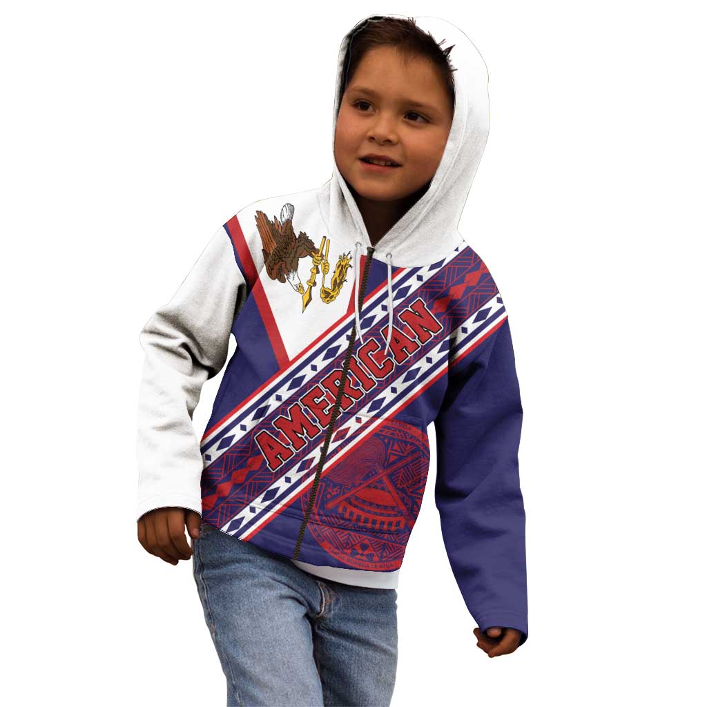 American Samoa Flag Day Kid Hoodie Polynesian Tribal Tattoo Eagle Art LT19 - Polynesian Pride