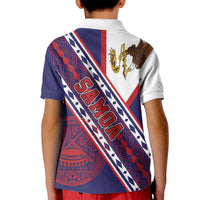 American Samoa Flag Day Kid Polo Shirt Polynesian Tribal Tattoo Eagle Art