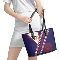 American Samoa Flag Day Leather Tote Bag Polynesian Tribal Tattoo Eagle Art LT19 - Polynesian Pride