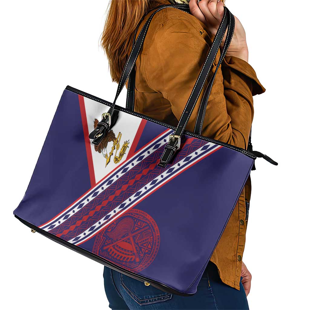 American Samoa Flag Day Leather Tote Bag Polynesian Tribal Tattoo Eagle Art LT19 - Polynesian Pride