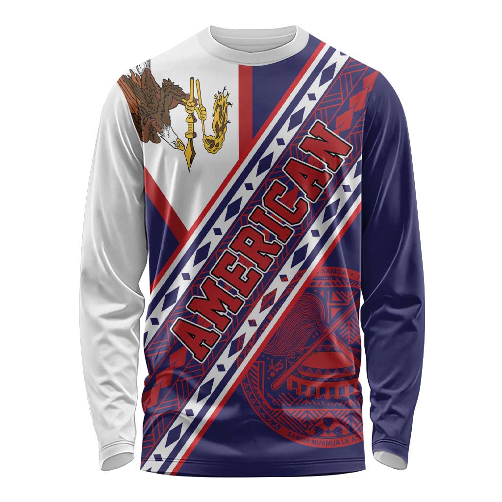 American Samoa Flag Day Long Sleeve Shirt Polynesian Tribal Tattoo Eagle Art LT19 Unisex Navy - Polynesian Pride