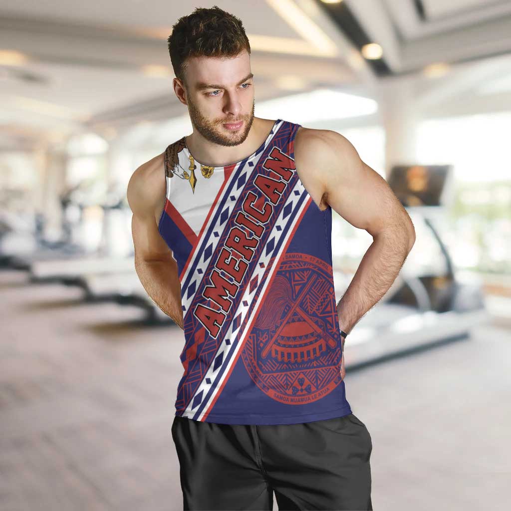 American Samoa Flag Day Men Tank Top Polynesian Tribal Tattoo Eagle Art LT19 Navy - Polynesian Pride