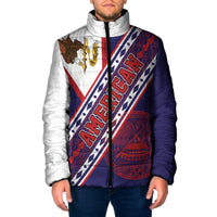 American Samoa Flag Day Padded Jacket Polynesian Tribal Tattoo Eagle Art