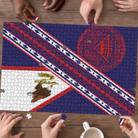 American Samoa Flag Day Puzzle Polynesian Tribal Tattoo Eagle Art LT19 - Polynesian Pride