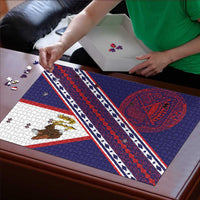 American Samoa Flag Day Puzzle Polynesian Tribal Tattoo Eagle Art LT19 - Polynesian Pride