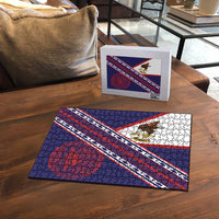 American Samoa Flag Day Puzzle Polynesian Tribal Tattoo Eagle Art LT19 - Polynesian Pride