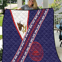 American Samoa Flag Day Quilt Polynesian Tribal Tattoo Eagle Art LT19 Navy - Polynesian Pride