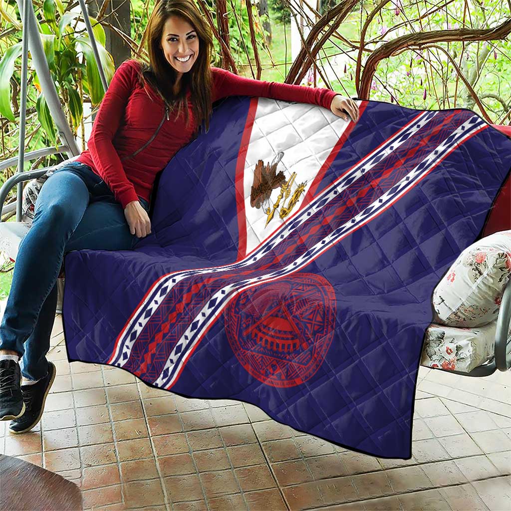 American Samoa Flag Day Quilt Polynesian Tribal Tattoo Eagle Art LT19 - Polynesian Pride