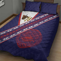 American Samoa Flag Day Quilt Bed Set Polynesian Tribal Tattoo Eagle Art