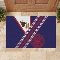 American Samoa Flag Day Rubber Doormat Polynesian Tribal Tattoo Eagle Art LT19 Navy - Polynesian Pride