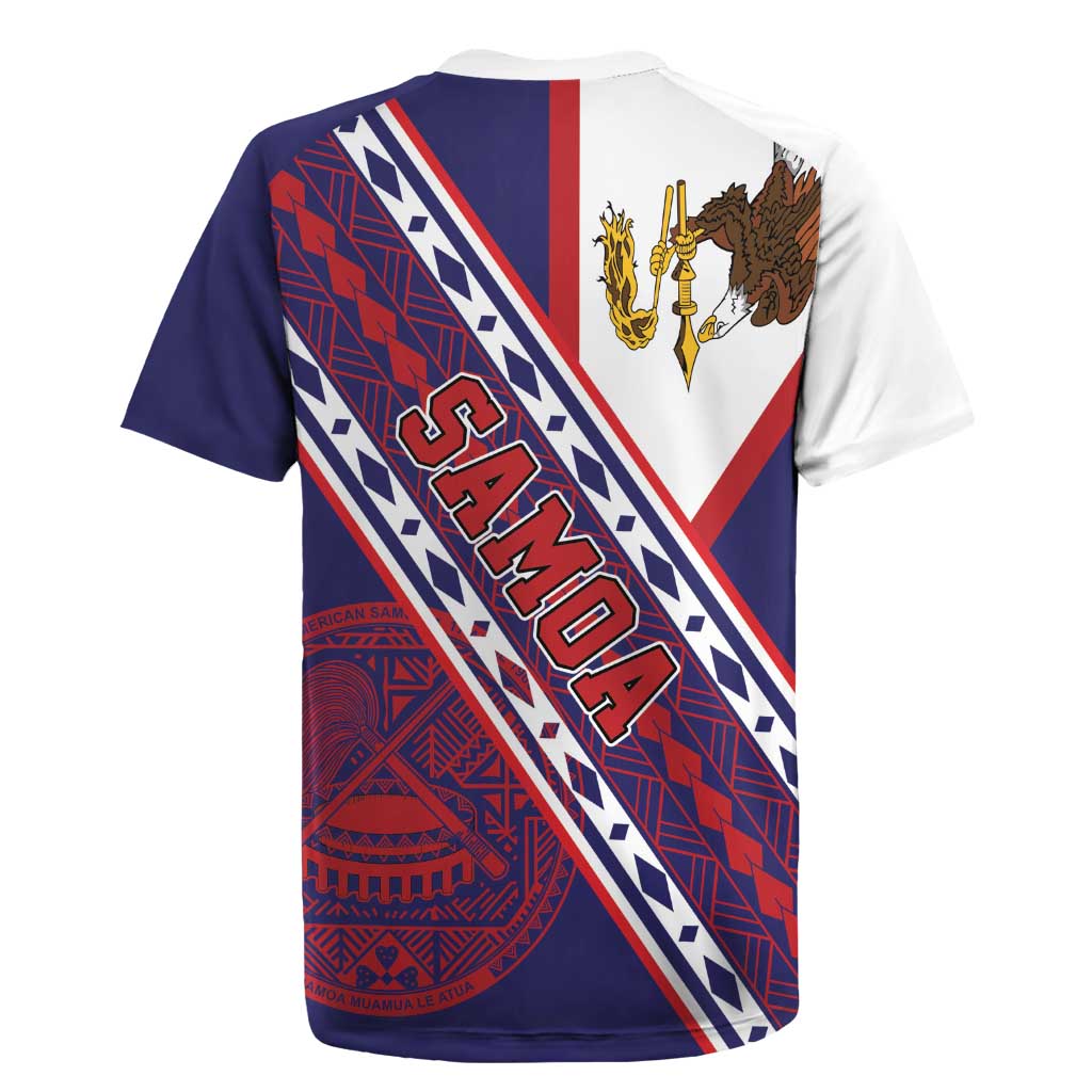 American Samoa Flag Day Rugby Jersey Polynesian Tribal Tattoo Eagle Art LT19 - Polynesian Pride