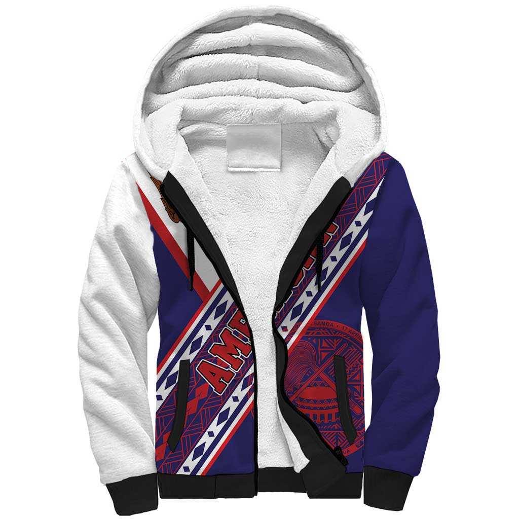American Samoa Flag Day Sherpa Hoodie Polynesian Tribal Tattoo Eagle Art LT19 Unisex Navy - Polynesian Pride