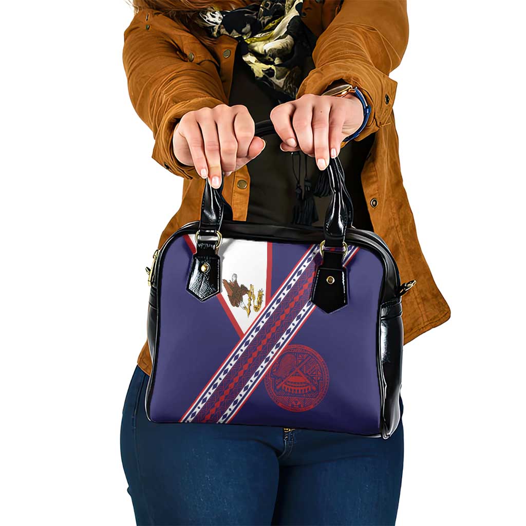 American Samoa Flag Day Shoulder Handbag Polynesian Tribal Tattoo Eagle Art LT19 One Size Navy - Polynesian Pride