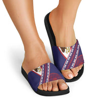American Samoa Flag Day Slide Sandals Polynesian Tribal Tattoo Eagle Art LT19 - Polynesian Pride