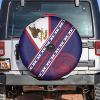 American Samoa Flag Day Spare Tire Cover Polynesian Tribal Tattoo Eagle Art LT19 Navy - Polynesian Pride