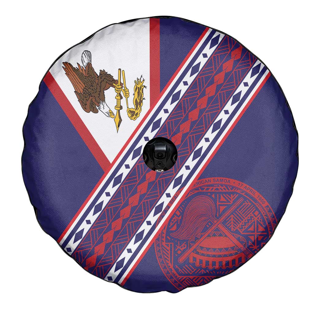 American Samoa Flag Day Spare Tire Cover Polynesian Tribal Tattoo Eagle Art LT19 - Polynesian Pride