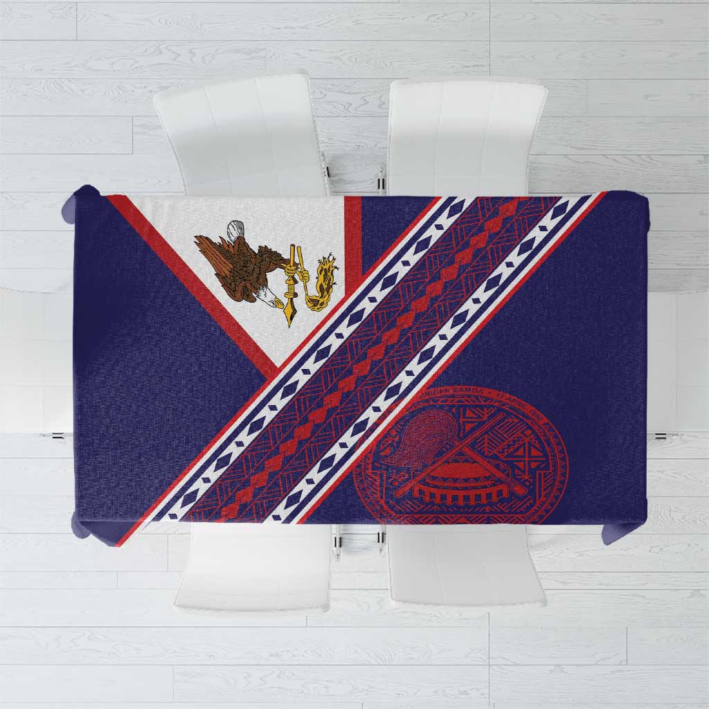 American Samoa Flag Day Tablecloth Polynesian Tribal Tattoo Eagle Art LT19 Navy - Polynesian Pride