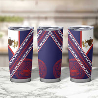 American Samoa Flag Day Tumbler Cup Polynesian Tribal Tattoo Eagle Art LT19 - Polynesian Pride