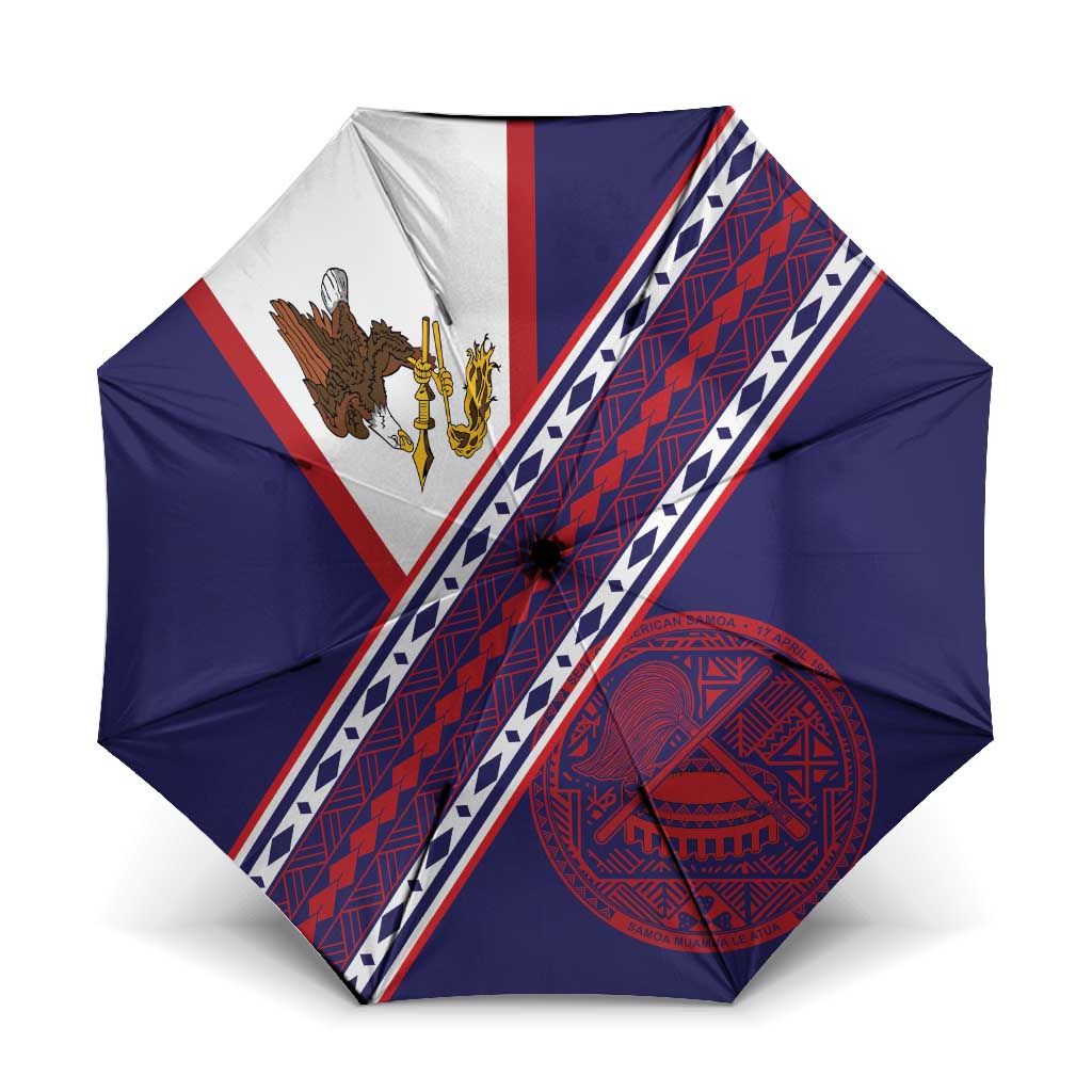 American Samoa Flag Day Umbrella Polynesian Tribal Tattoo Eagle Art LT19 One Size Folded 11.42 inch Opened Diameter 37.4 inch Navy - Polynesian Pride