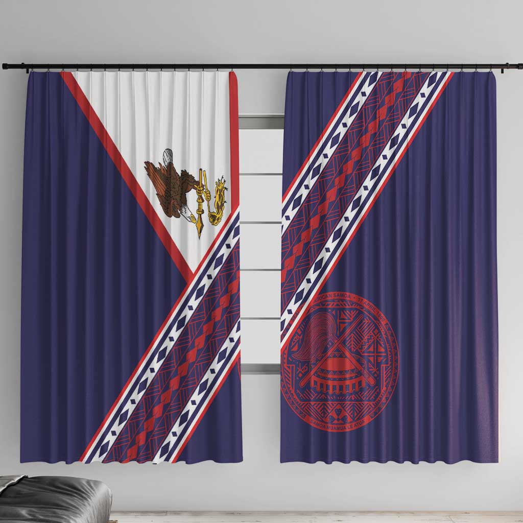American Samoa Flag Day Window Curtain Polynesian Tribal Tattoo Eagle Art