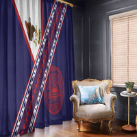 American Samoa Flag Day Window Curtain Polynesian Tribal Tattoo Eagle Art