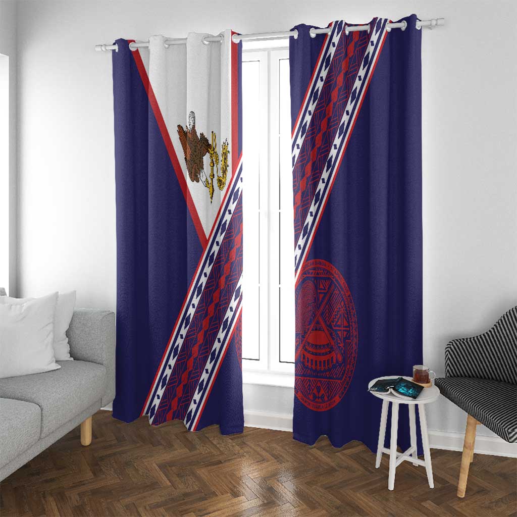 American Samoa Flag Day Window Curtain Polynesian Tribal Tattoo Eagle Art