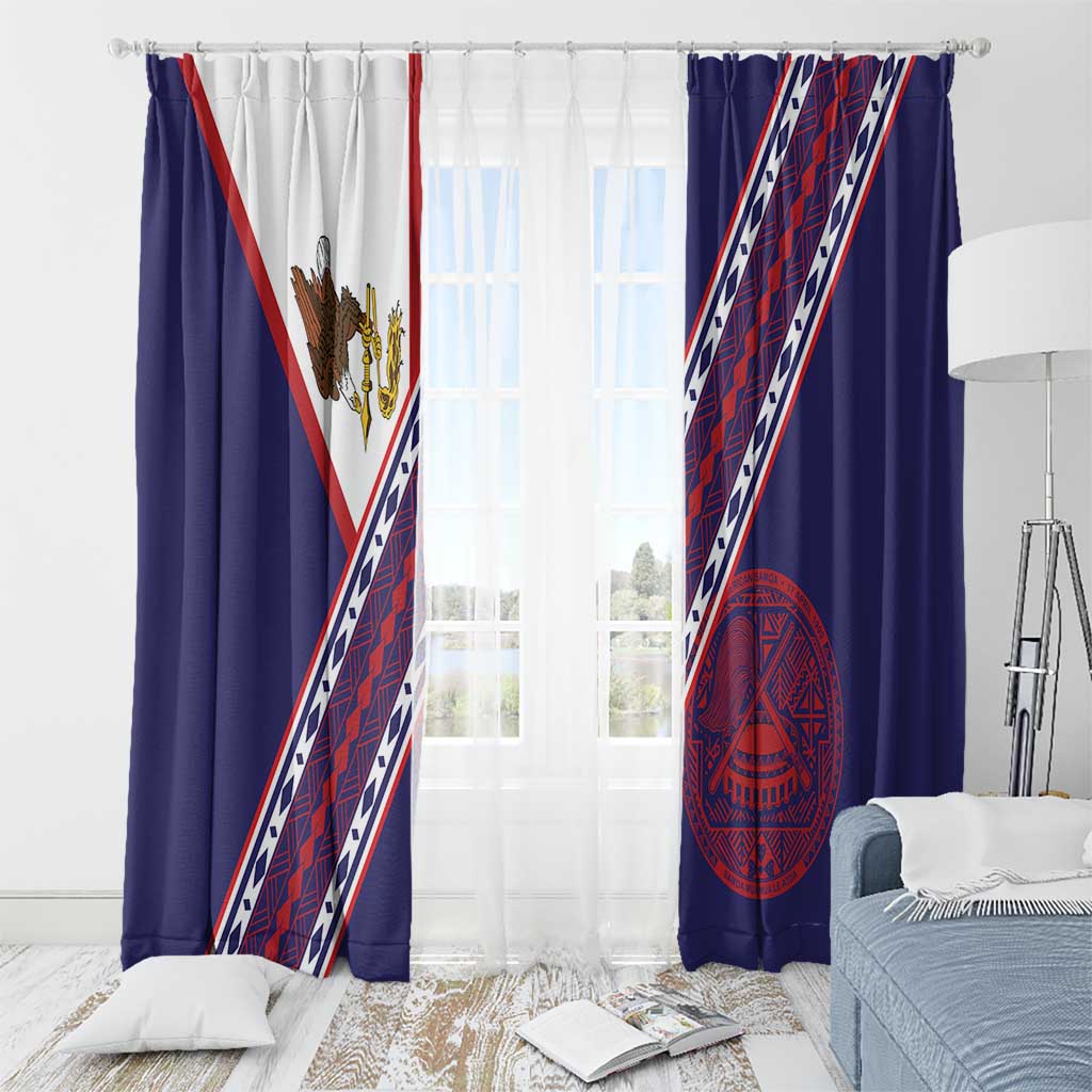 American Samoa Flag Day Window Curtain Polynesian Tribal Tattoo Eagle Art