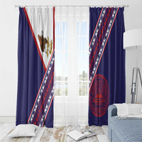 American Samoa Flag Day Window Curtain Polynesian Tribal Tattoo Eagle Art